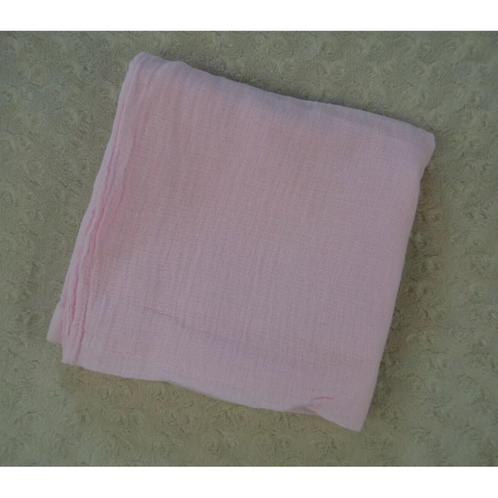 Lollypop Solid Light Pink Baby Swaddle Blanket Muslin Cotton
